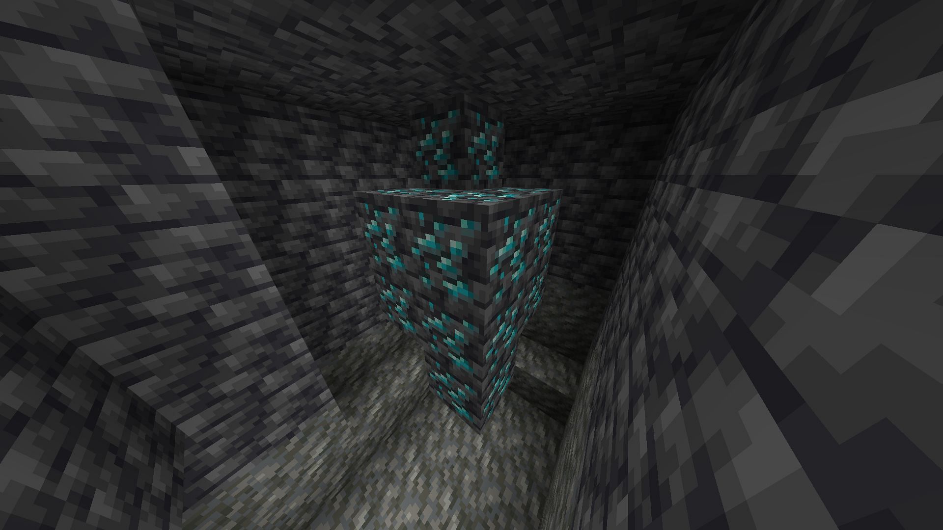 Minecraft players can find a sizable set of diamond ore underneath a nearby village in this seed. (Image via Mojang)