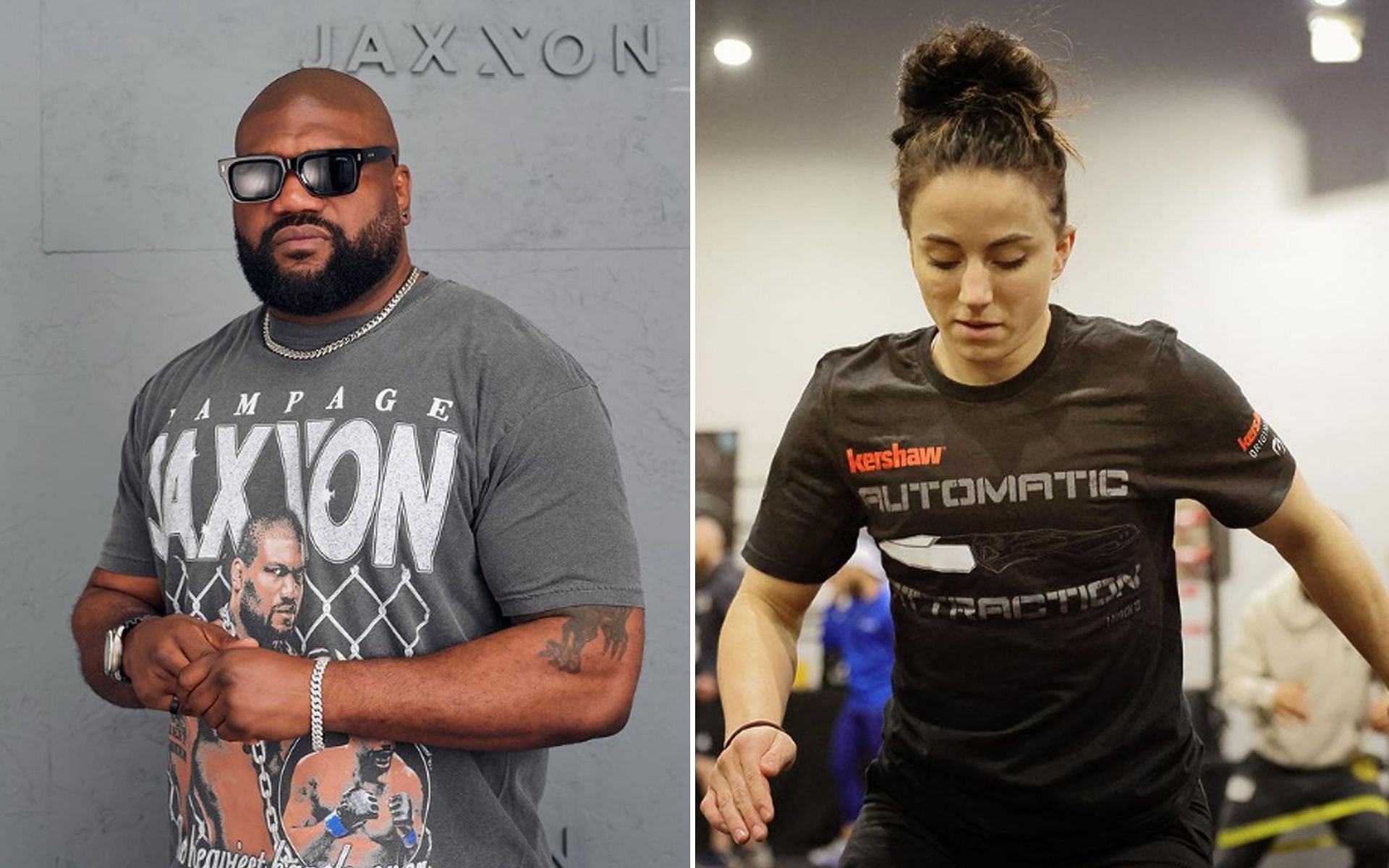 Quinton Jackson [L] and Maycee Barber [R] [Images via @rampage4real and @mayceebarber Instagram]