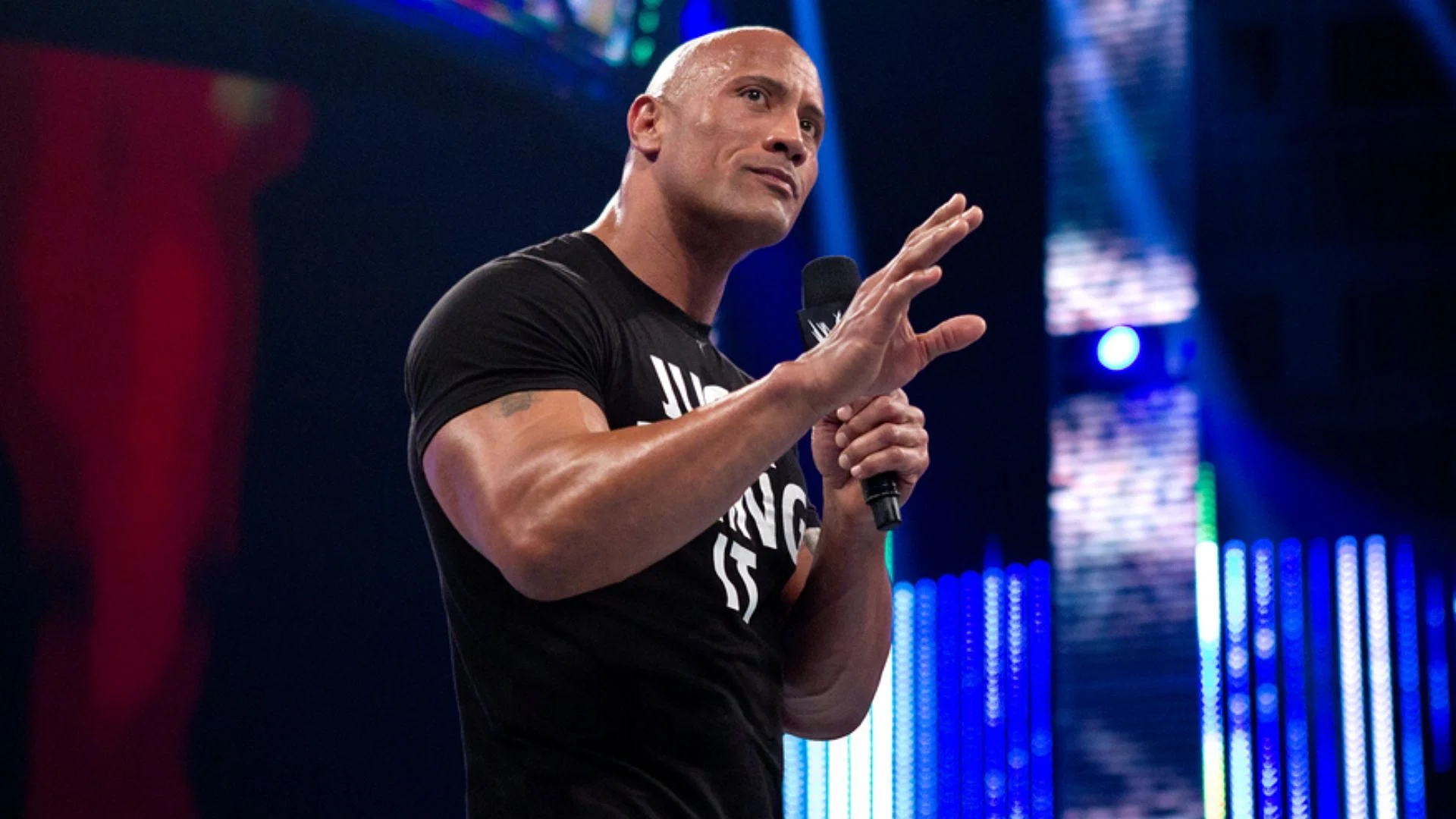 Dwayne Johnson during a promo. Image Credits: wwe.com 