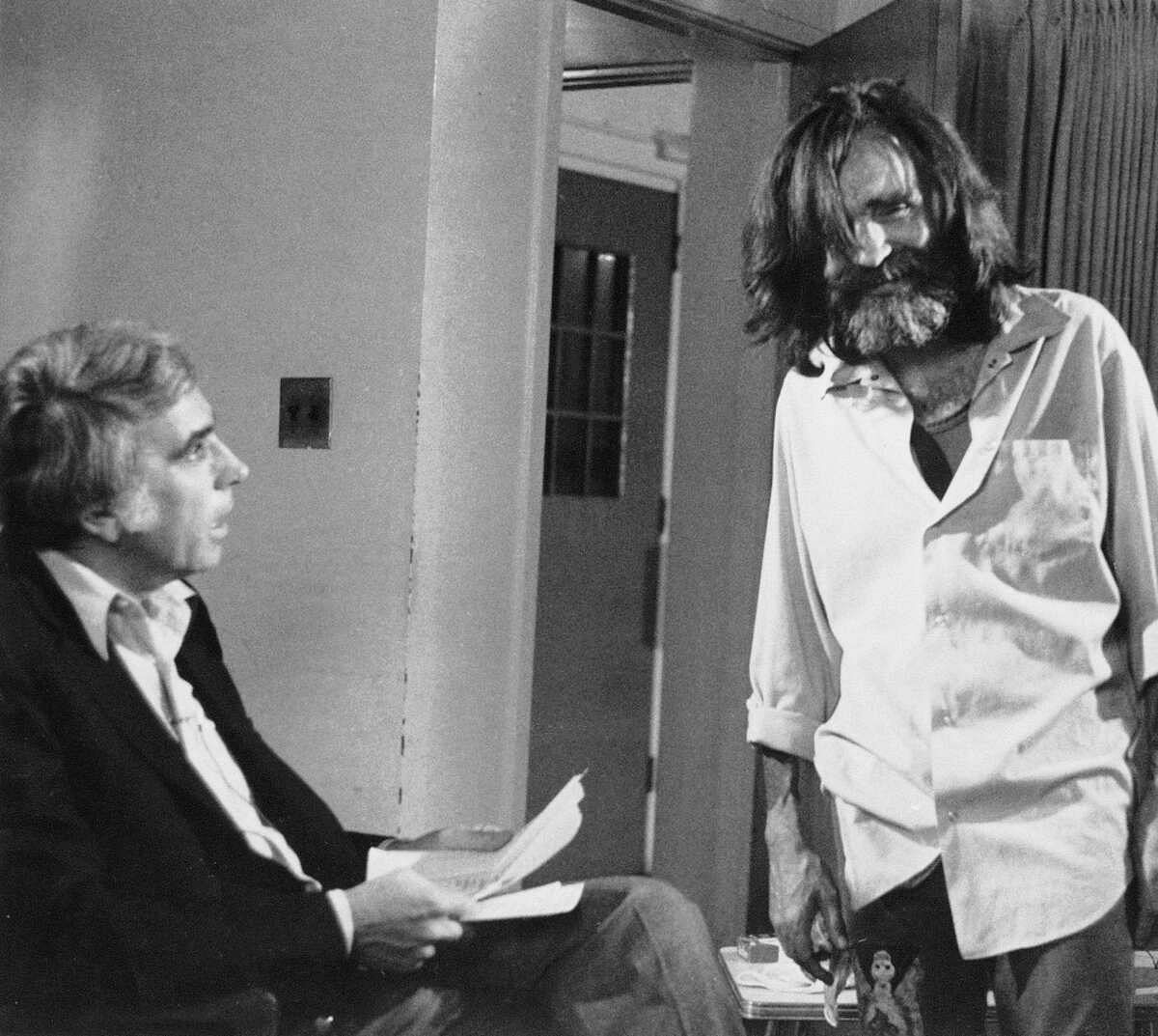 The interview on Tomorrow Coast to Coast with Charles Manson (Image via NBC)