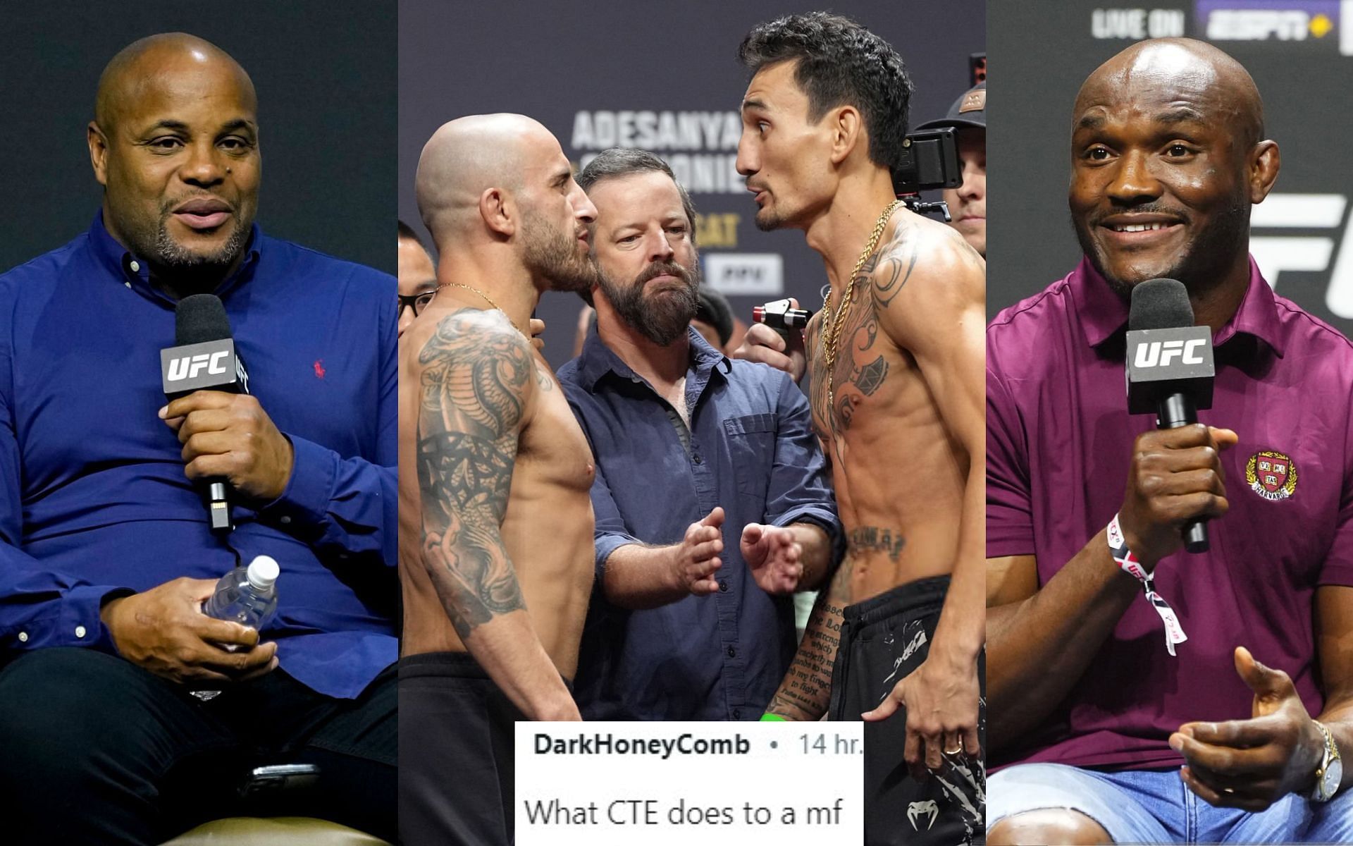 Daniel Cormier (left), Alexander Volkanovski and Max Holloway (middle) and Kamaru Usman (right) [Images Courtesy: @GettyImages]