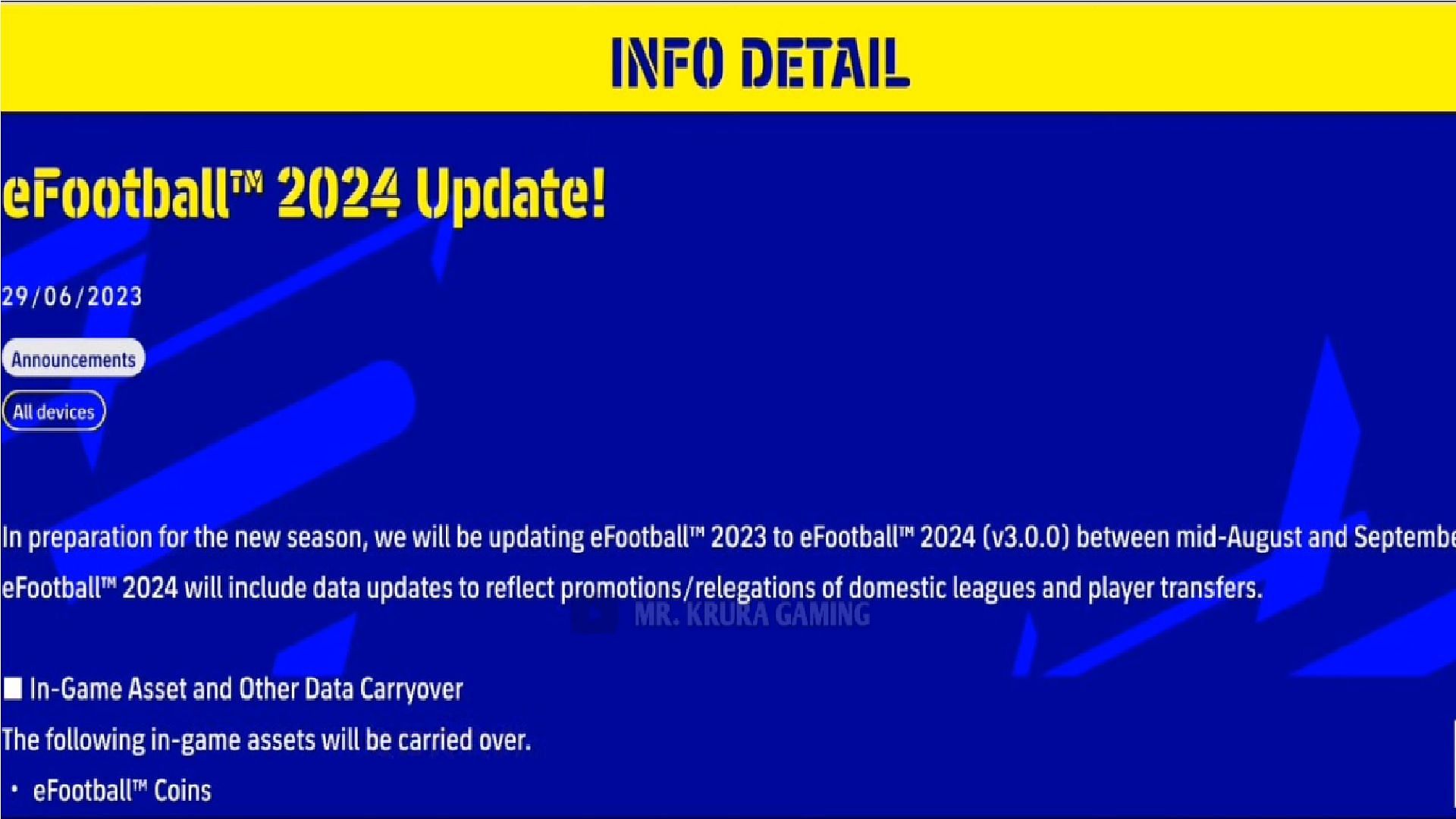 eFootball 2024 Release Date - When the Update will be Released?