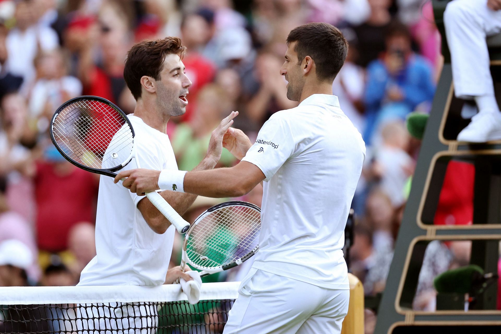 Djokovic lauded his opponent after a closely-fought encounter on Center Court