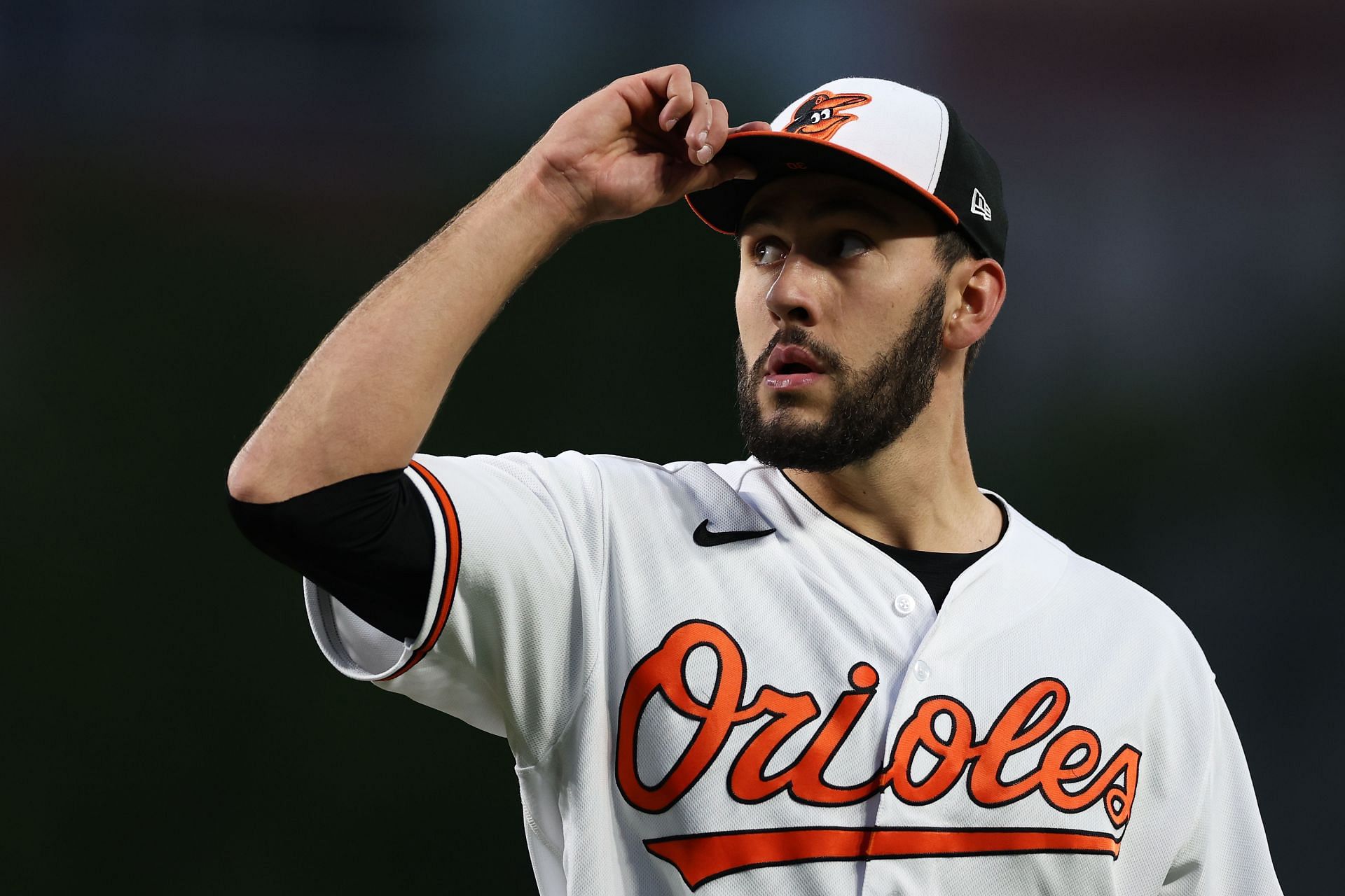 Starting pitcher Grayson Rodriguez acknowledges the crowd against the Tampa Bay Rays at Oriole Park at Camden Yards