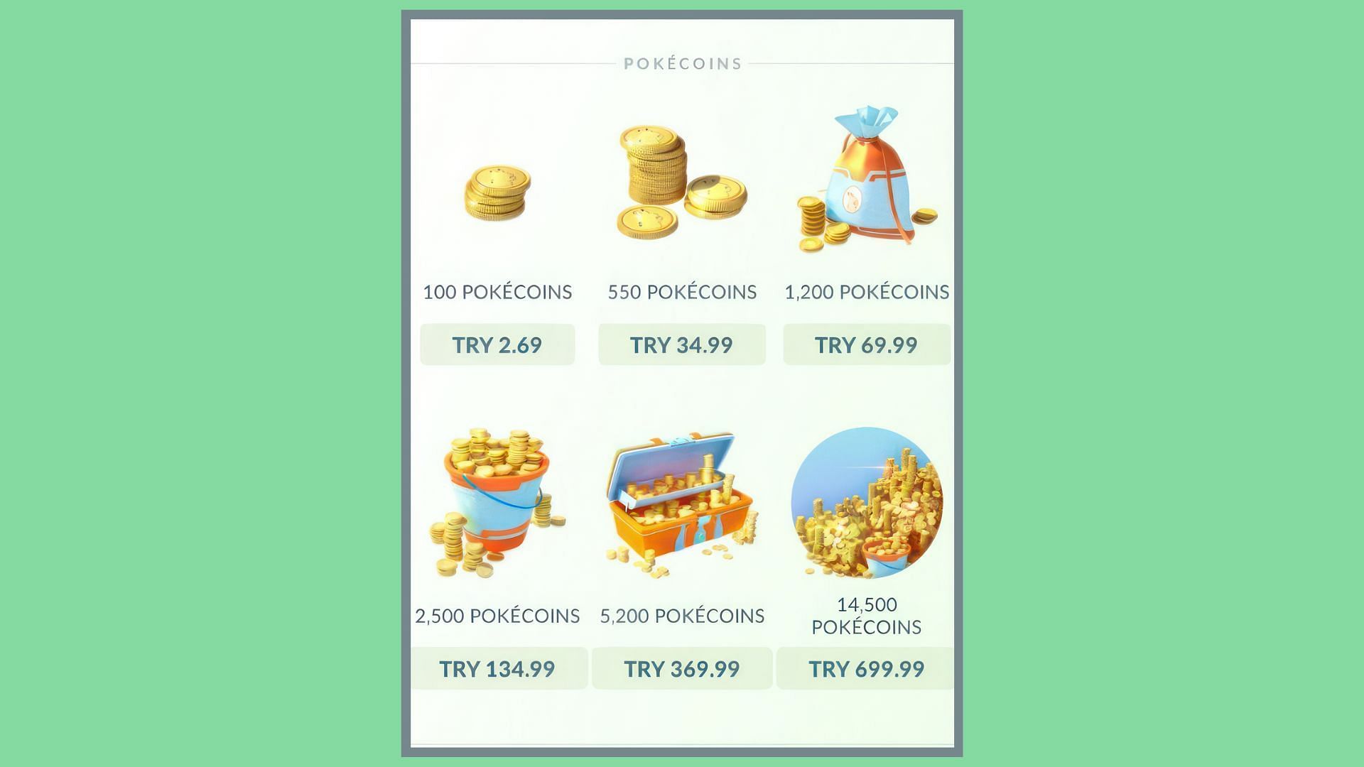 100 PokeCoins cost $0.1 in Pokemon GO in Turkey (Image via Niantic)