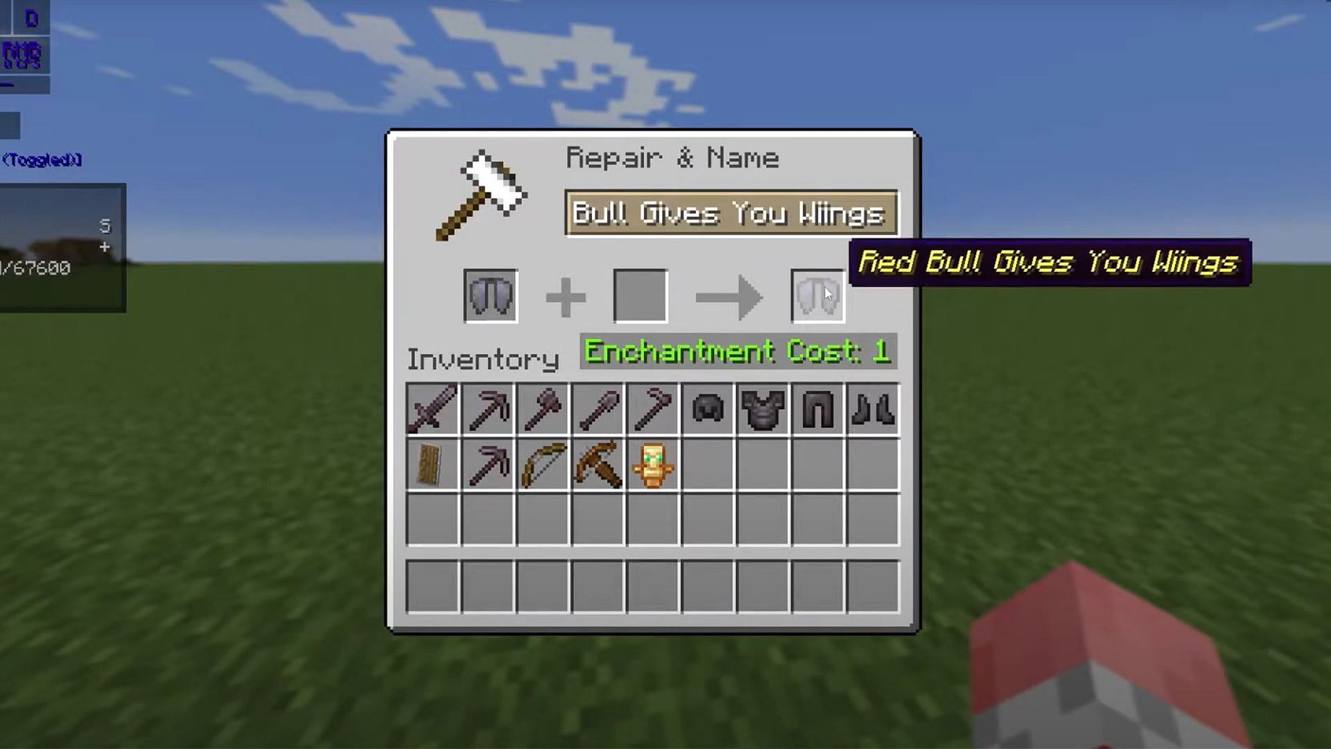 A list of unique names for Minecraft swords and pickaxes (Image via Mojang Studios)