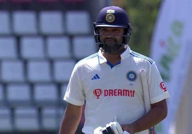 [Watch] Rohit Sharma departs immediately after reaching his 10th century on Day 2 of 1st IND vs WI Test
