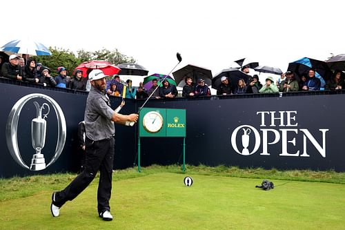 Dustin Johnson during a practice round at the Open Championship 2023 (via Getty Images)