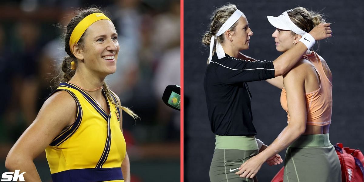 Victoria Azarenka (L), pictured with Paula Badosa (R)