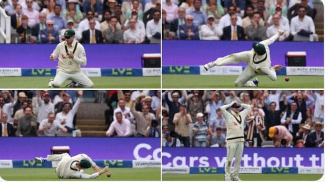 [Watch] Steve Smith fluffs dolly from a belligerent Ben Stokes on Day 5 of the Second Ashes Test