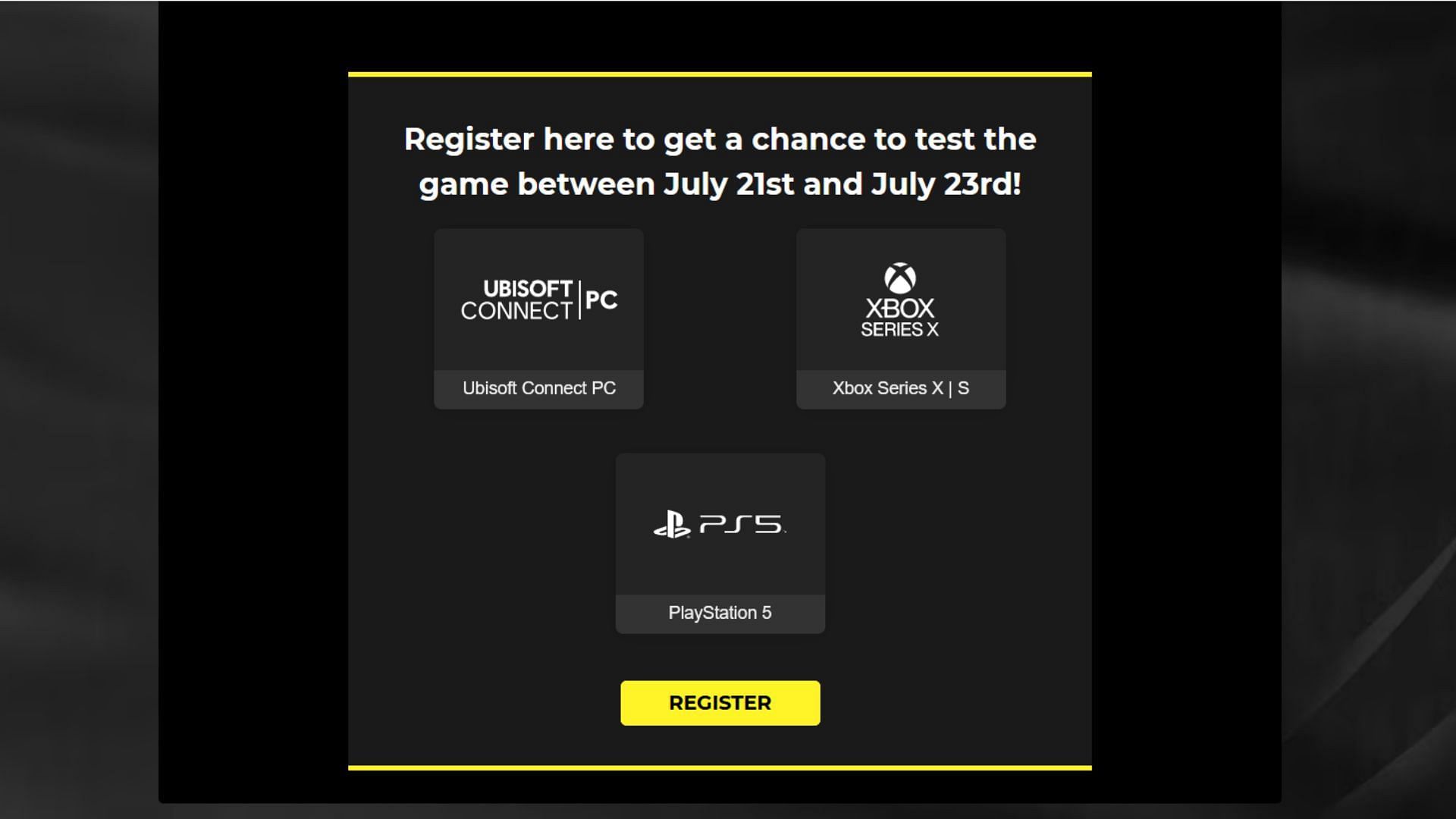 The Closed Beta test is available only for the users of PlayStation 5, Xbox Series X/S, and PC via Ubisoft Connect (Image via Ubisoft)