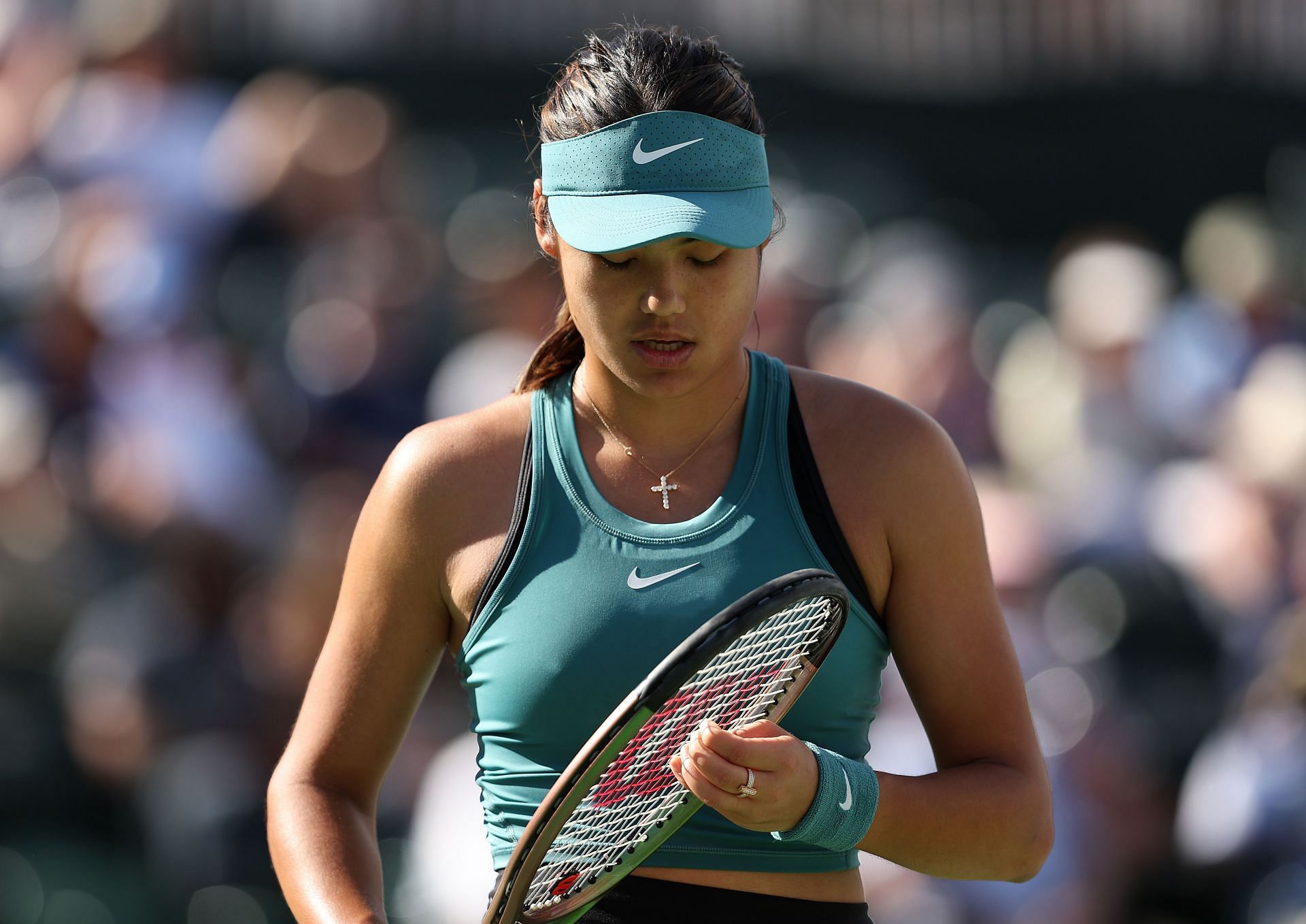 Emma Raducanu pictured at the BNP Paribas Open - Day 8.