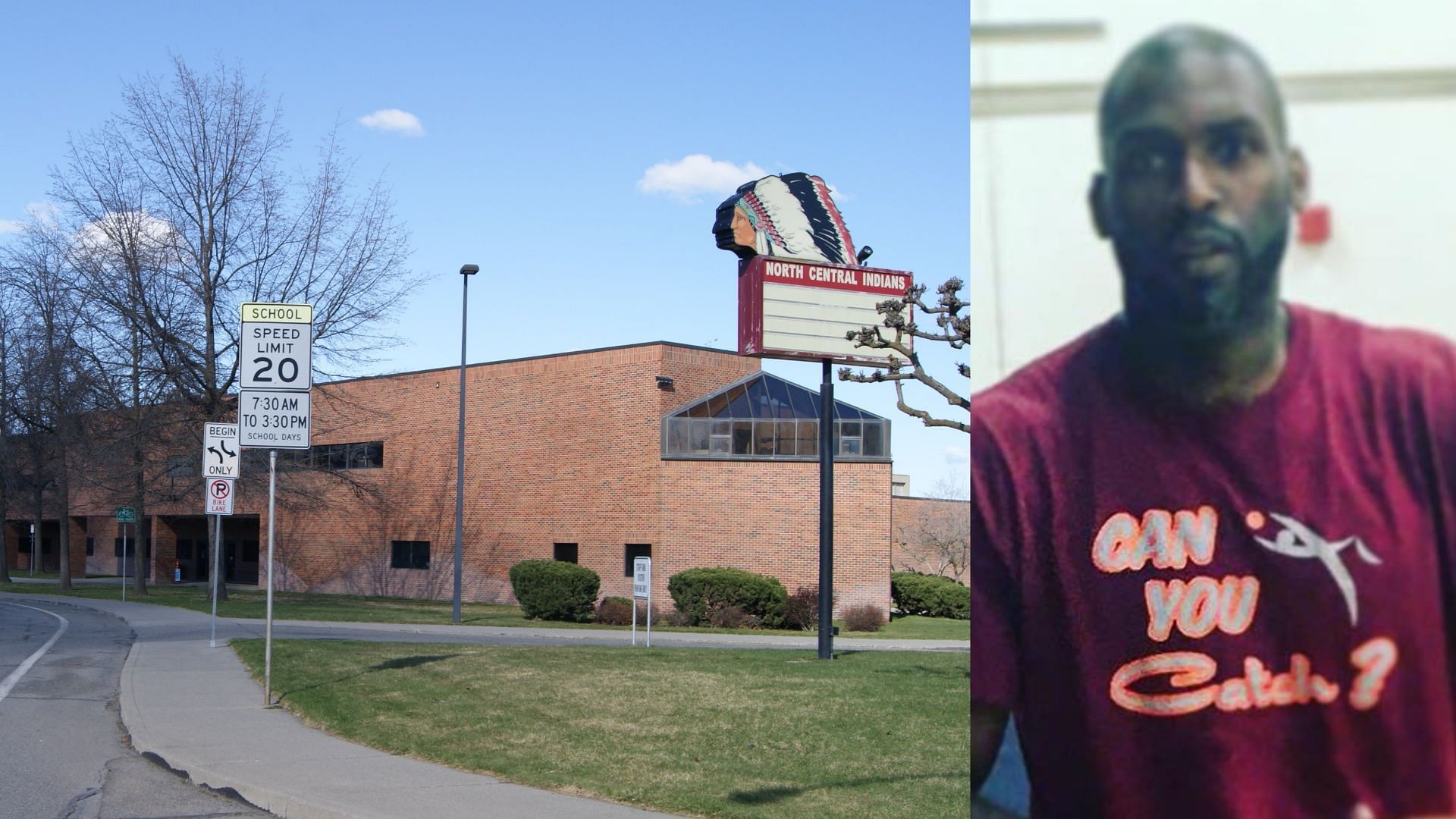 North Central High School in Spokane, WA and Andre Ervin (Right Photo: Catch Spokane - Basketball/Facebook)