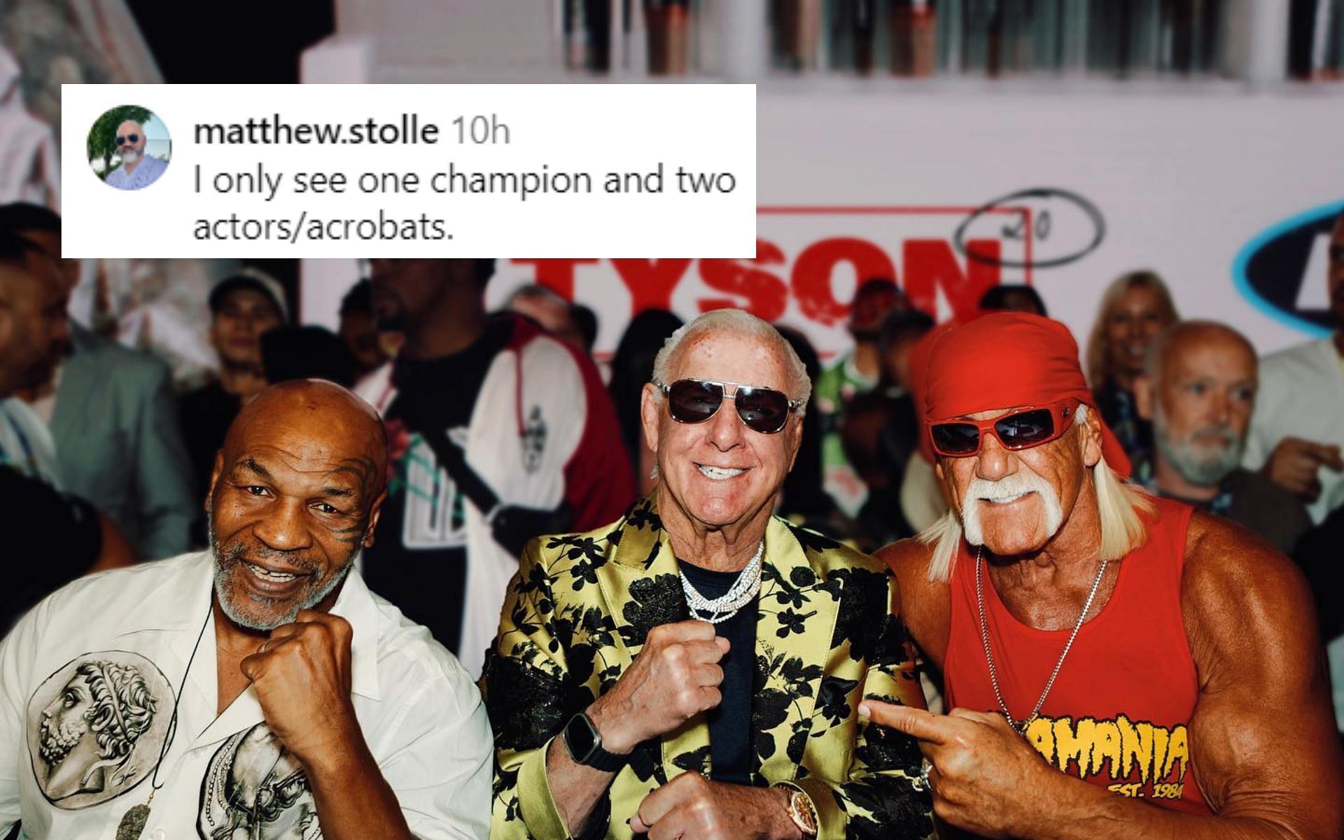 (L to R) Mike Tyson, Ric Flair, Hulk Hogan [Image courtesy: @ricflair on Instagram]