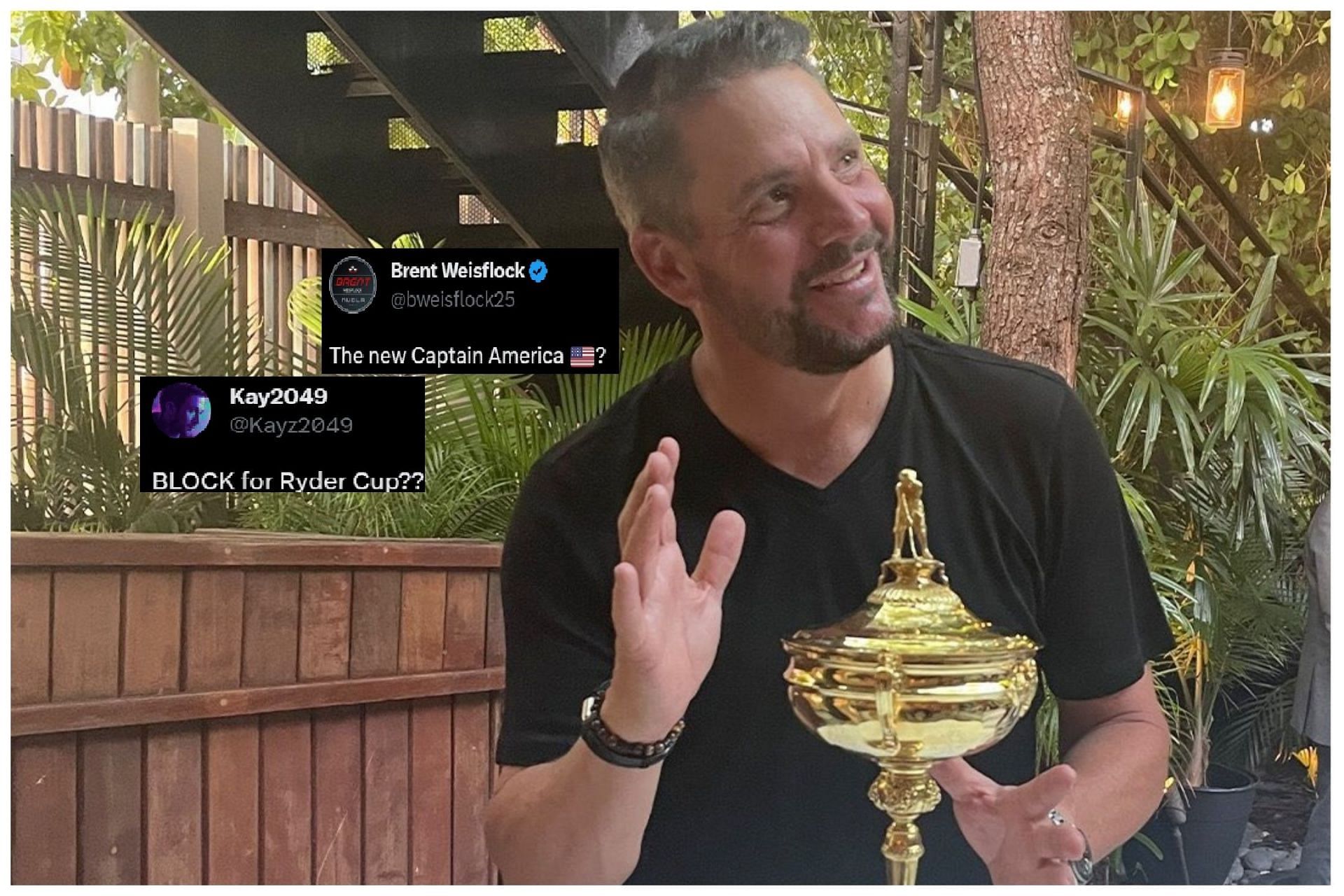 Michael Block poses with the Ryder Cup(Image via PGA)