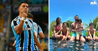 Luis Suarez sends special message as Lionel Messi enjoys holiday with Antonela Roccuzzo and kids