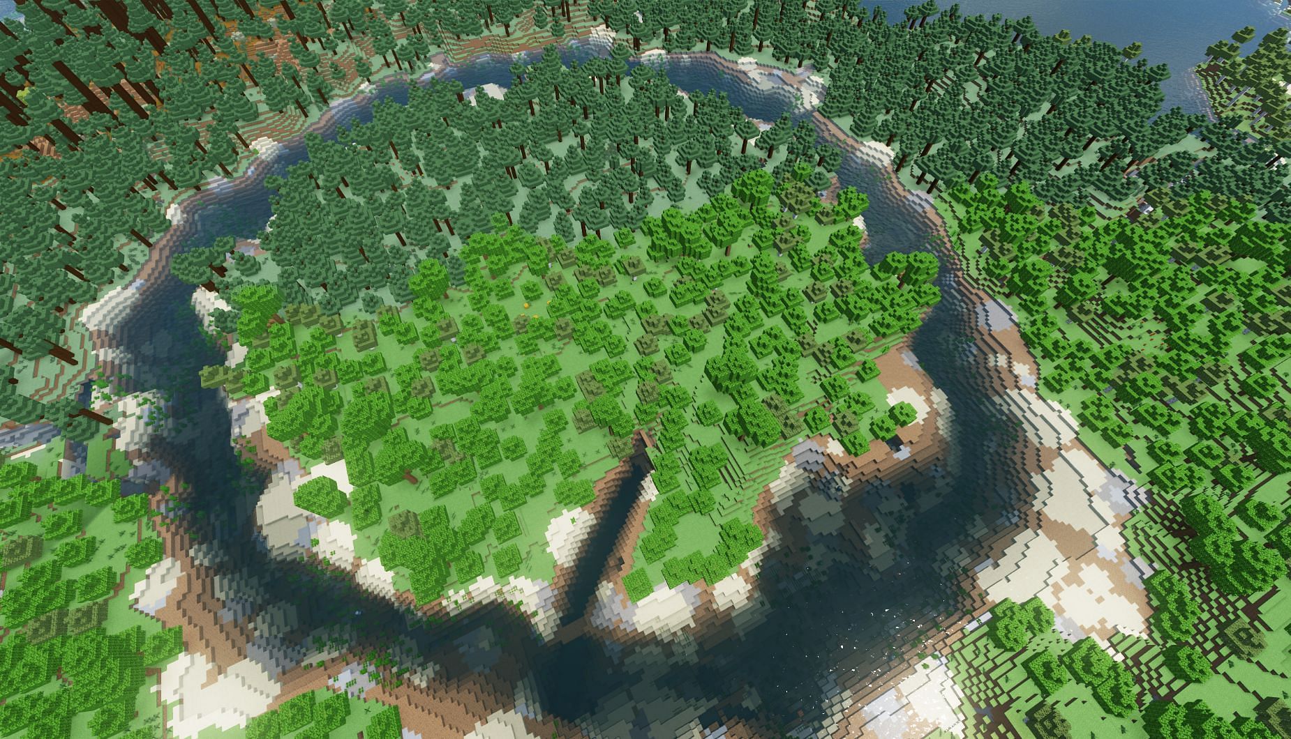 Discover this fantastic land to create a fortress or whatever you desire (Image via Mojang)