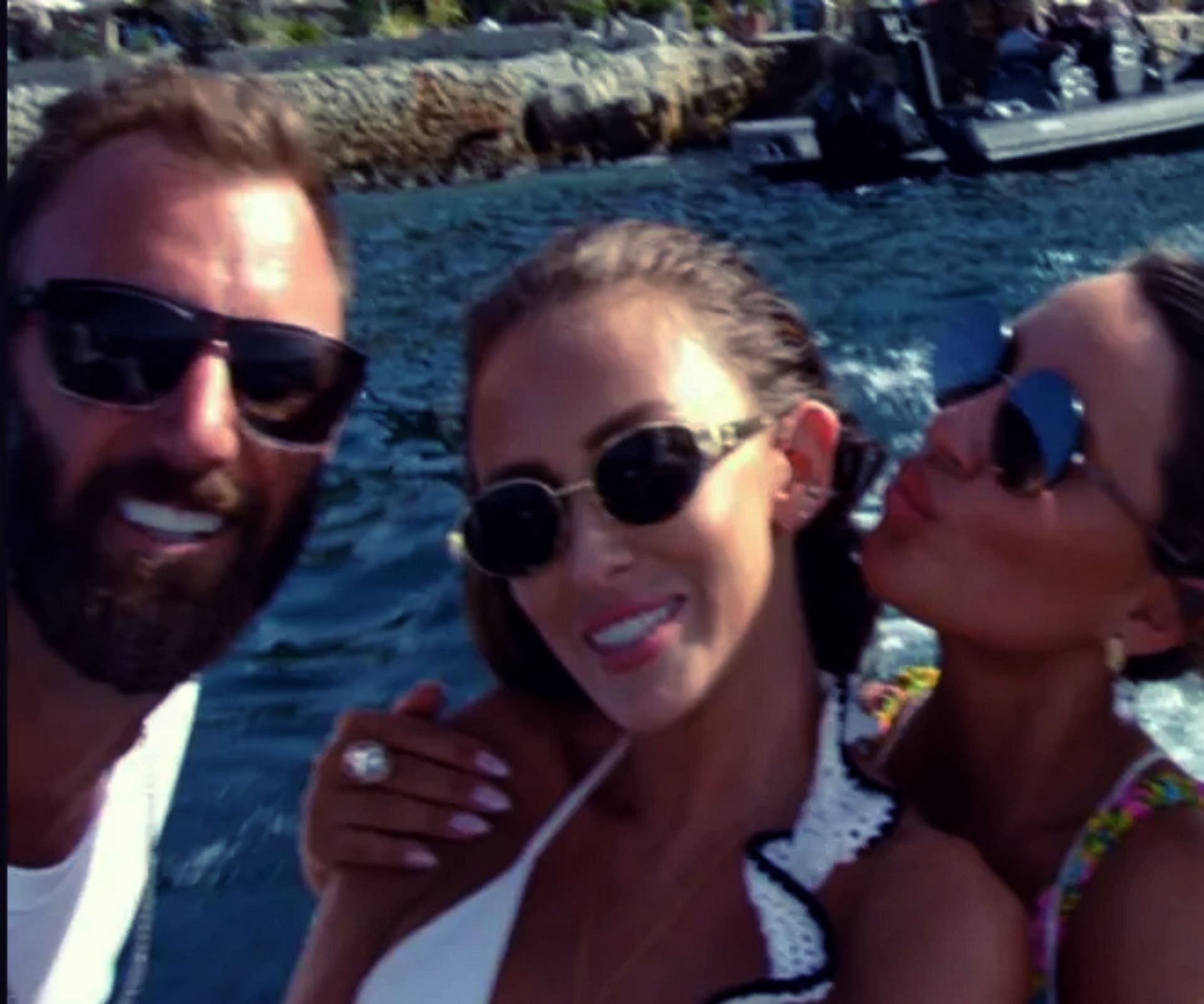 Dustin Johnson is on vacations with his wife and friends (Image via Instagram @PaulinaGretzky).