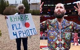 "Not your average abuelita" - Jorge Masvidal and Grandma Khabib share warm embrace at Gamebred FC media day