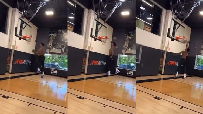 Watch: Jalen Green showcases insane vertical with a monster 360 windmill dunk