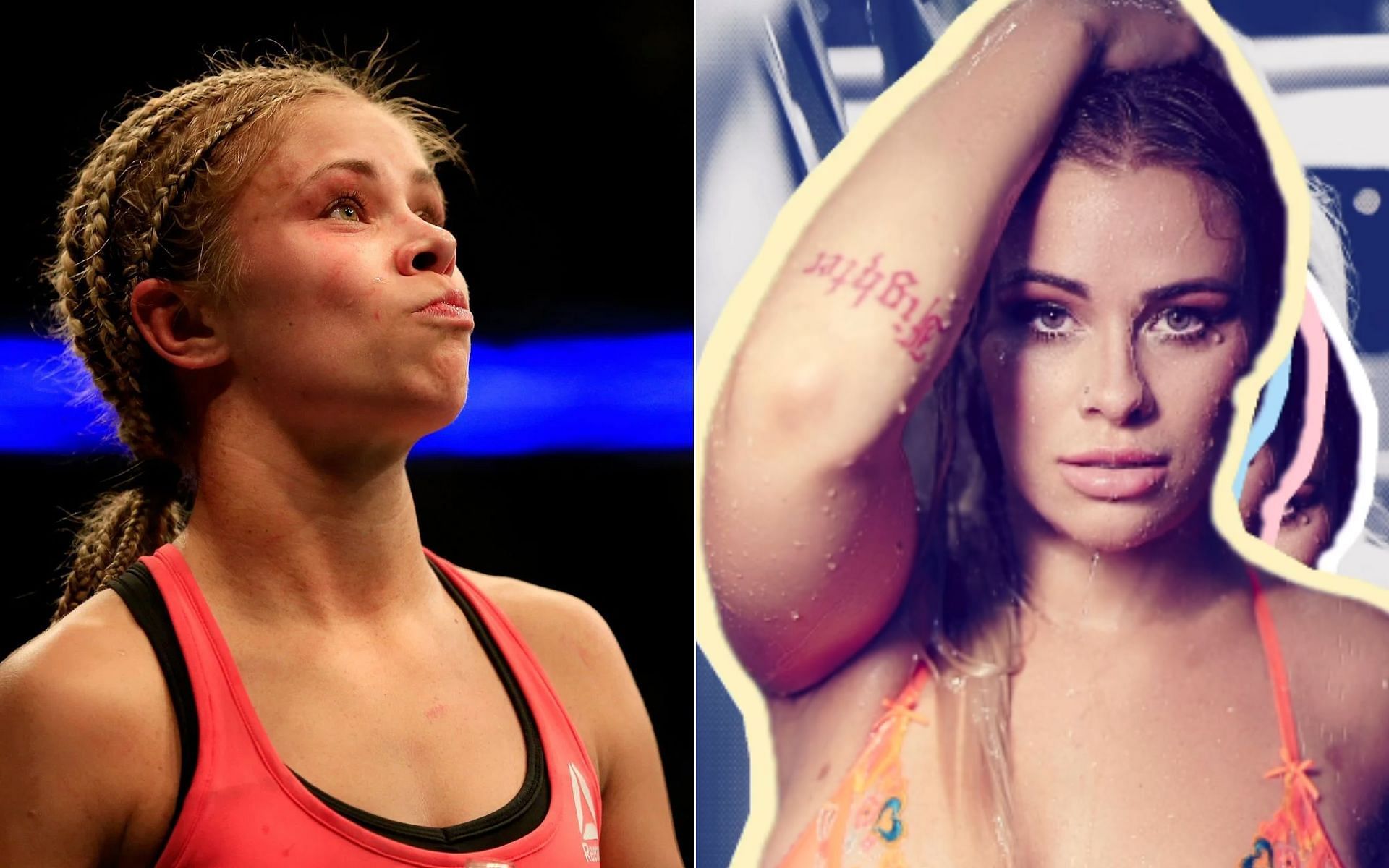 Paige VanZant in the UFC [Left], Paige VanZant photoshoot [Right] [@paigevanzant_exclusive - Instagram]