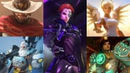 Team comp with Reinhardt, Cassidy, Pharah, Moira, and Mercy (Image via Blizzard Entertainment & Sportskeeda)