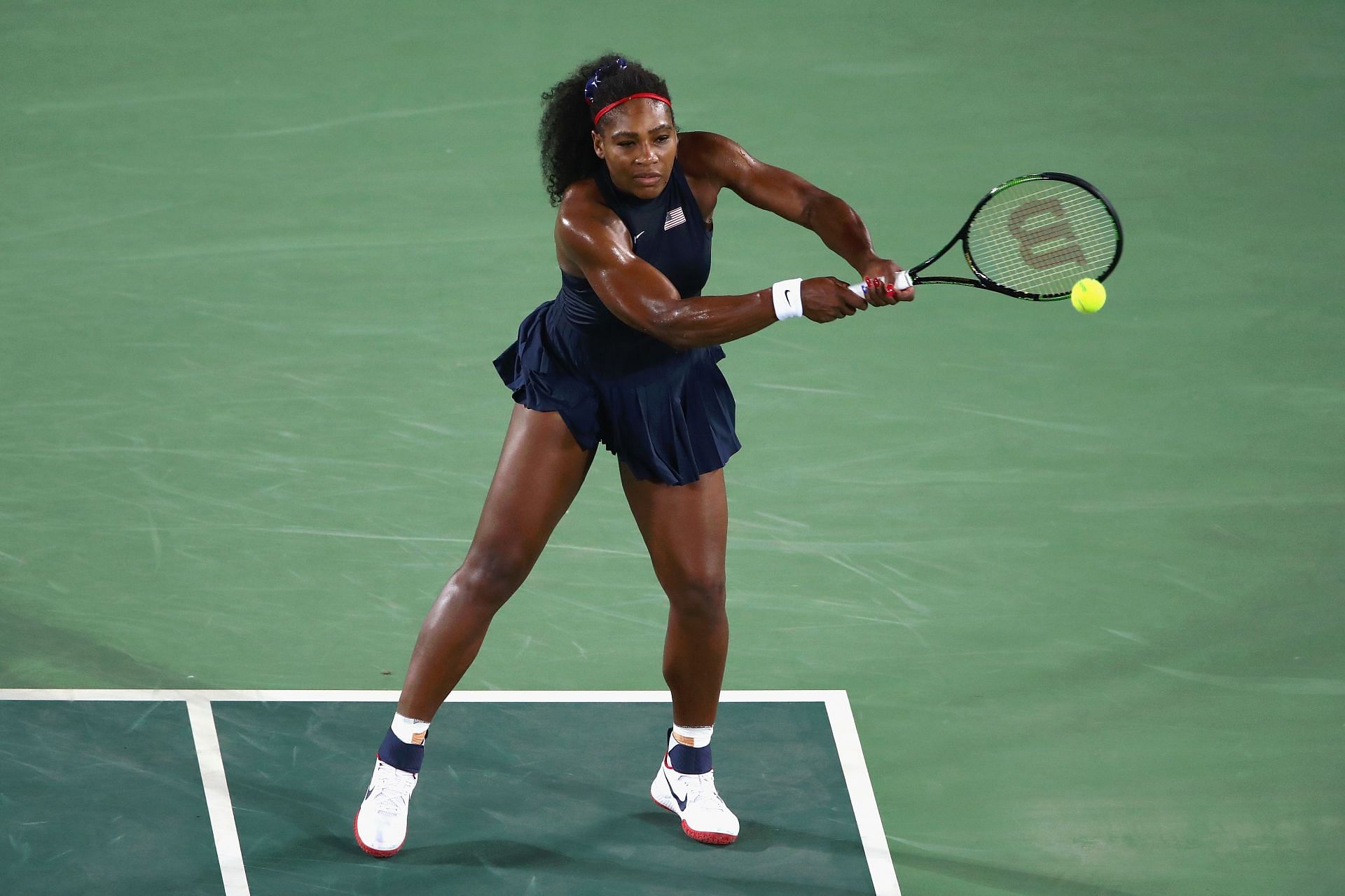 Serena Williams in action at the 2018 Olympics