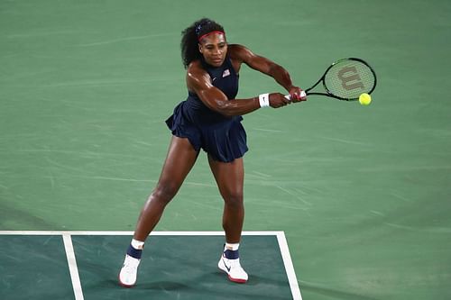 Serena Williams in action at the 2018 Olympics