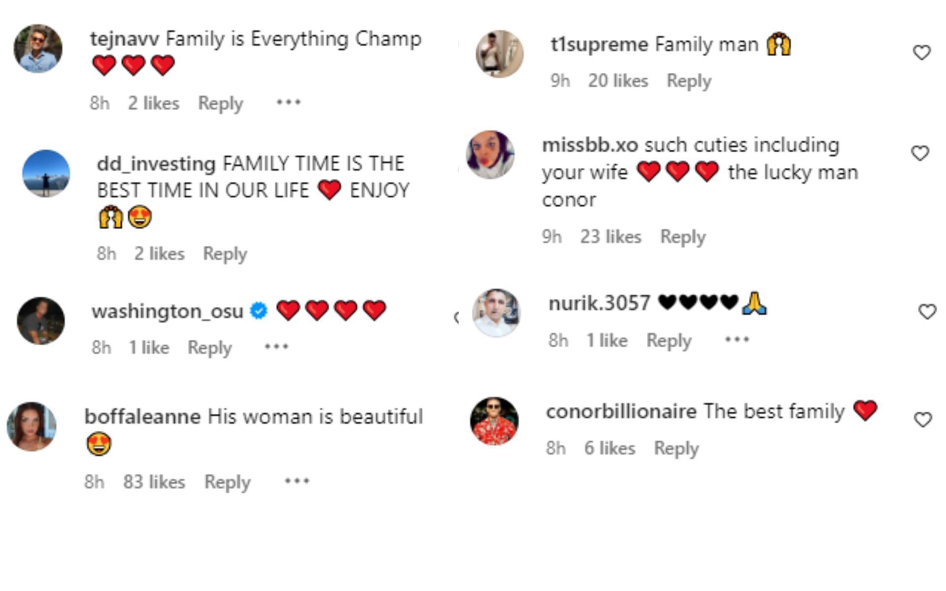 Fan reaction to Conor Mcgregor's Instagram post