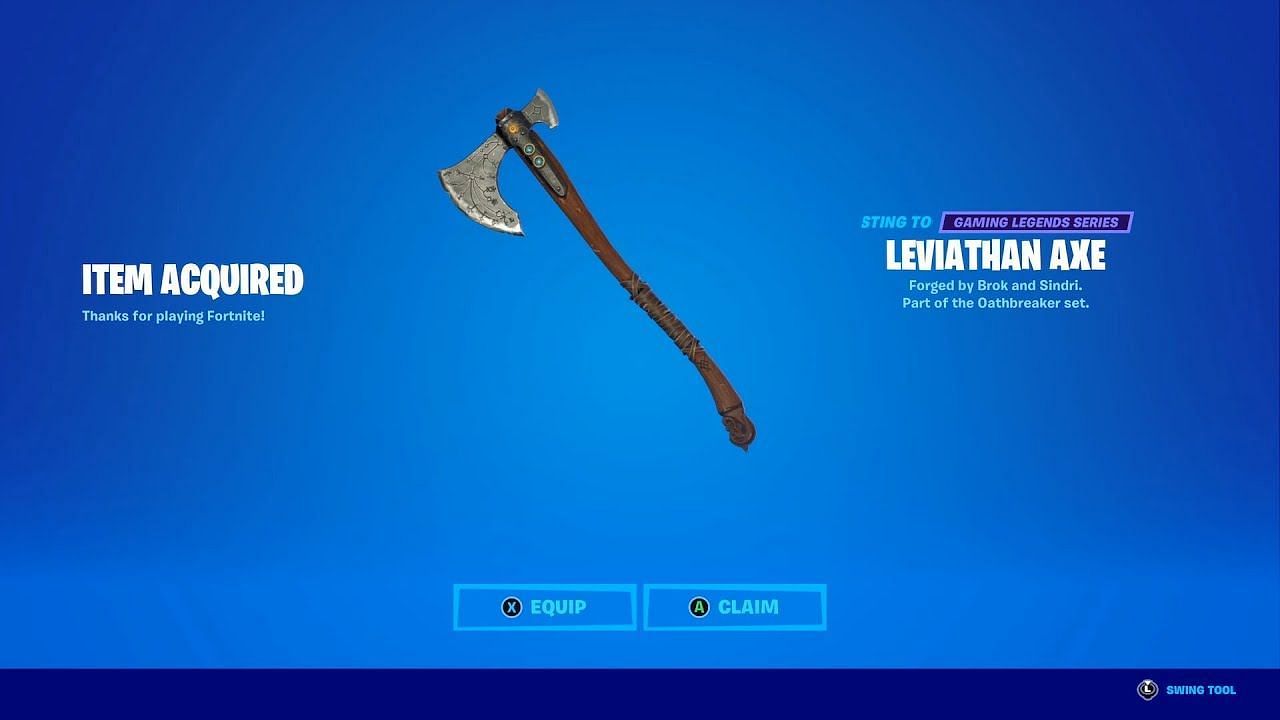 The Leviathan Axe in Fortnite (Image via Imack Studios on YouTube)