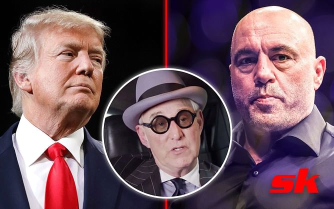 "Little weasel" - Donald Trump-ally Roger Stone slams 'p*ssy' Joe Rogan for shaking hands with the ex-POTUS at UFC 290