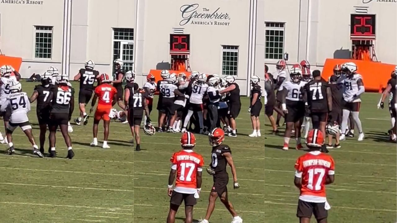 Cleveland Browns training camp fight