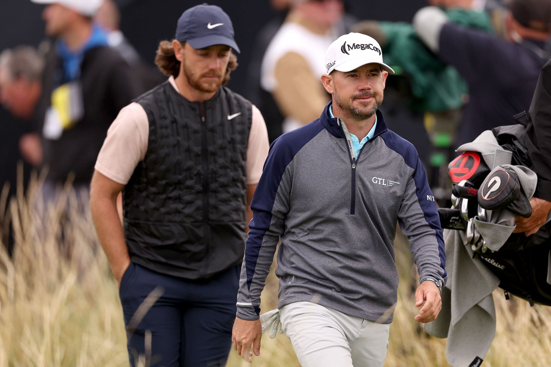 Tommy Fleetwood and Brian Harman at the British Open (via Getty Images)