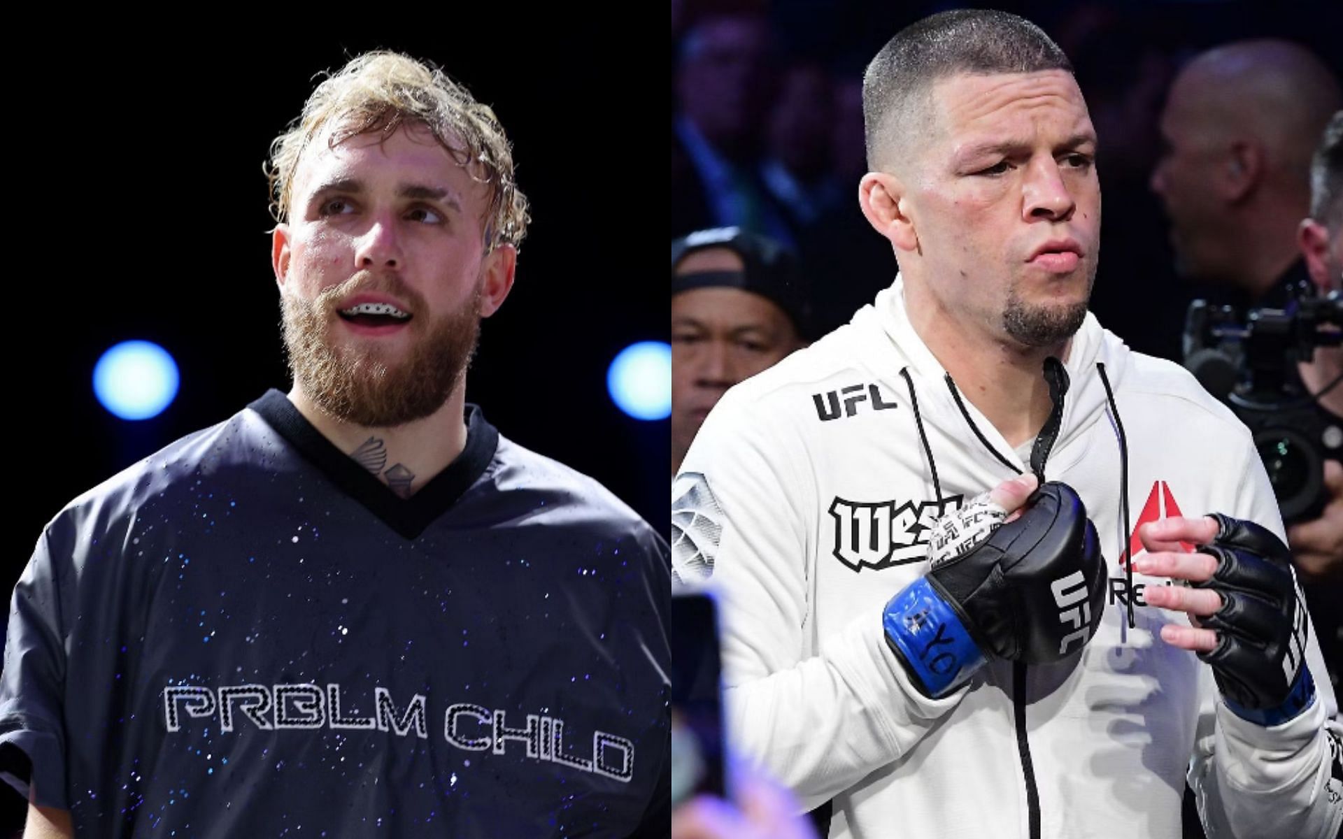 Jake Paul [left], Nate Diaz [right]