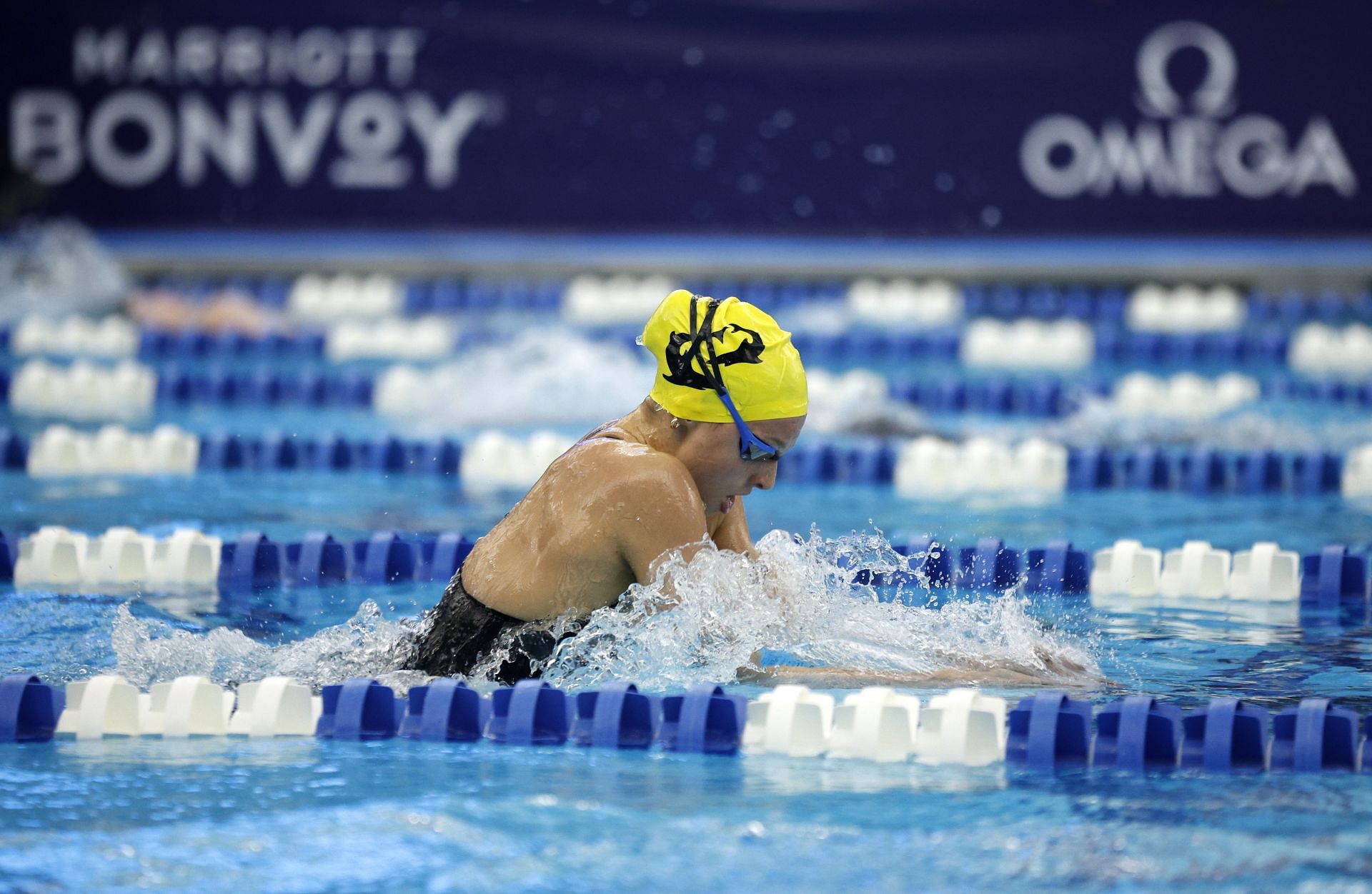 McIntosh swimming at a championship