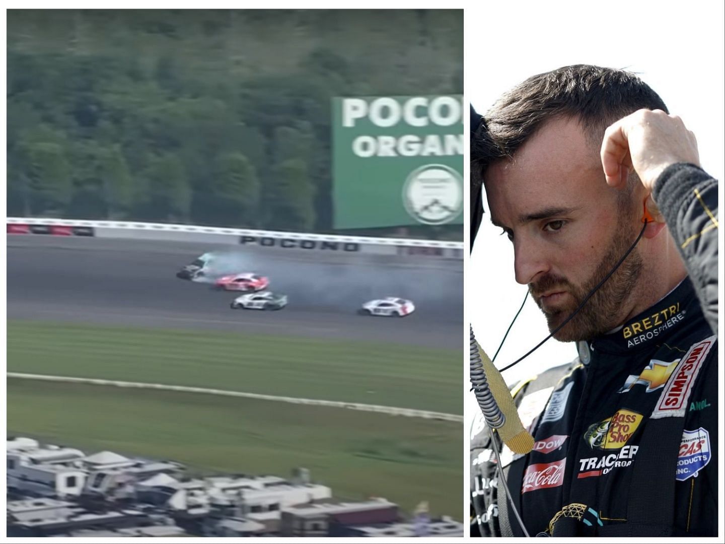 Austin Dillon and Tyler Reddick crash at Pocono Raceway