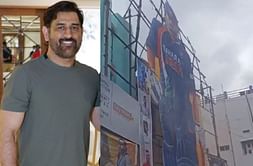 [WATCH] Fans chant "Dhoni, Dhoni" as a massive cutout of birthday boy is placed at a theatre screening his biopic