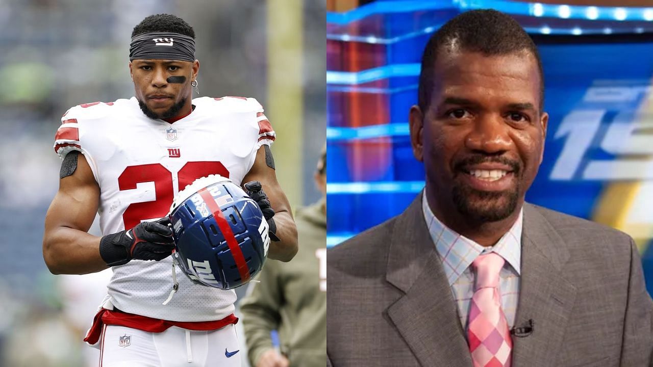 Rob Parker thinks Saquon Barkley has betrayed his peers by accepting a new contract from the New York Giants - left image via Getty, right image via ESPN
