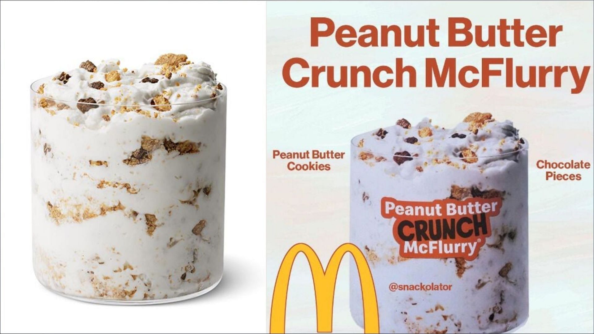 The new New Peanut Butter Crunch McFlurry is made with the chain&#039;s classic vanilla soft serve base and has a sweet-n-salty twist to it (Image via McDonald&rsquo;s / @snackolator on Instagram)