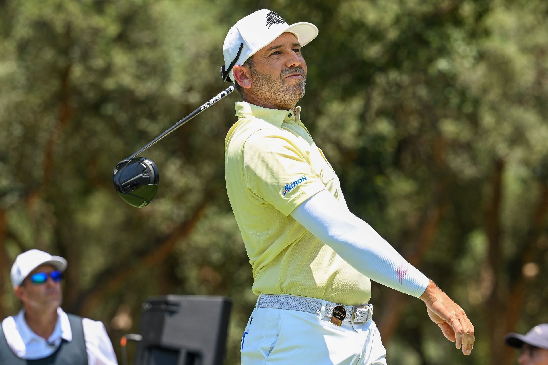 Sergio Garcia teeing off at the 7th hole of the LIV Golf - Andalucia (Image via Getty).