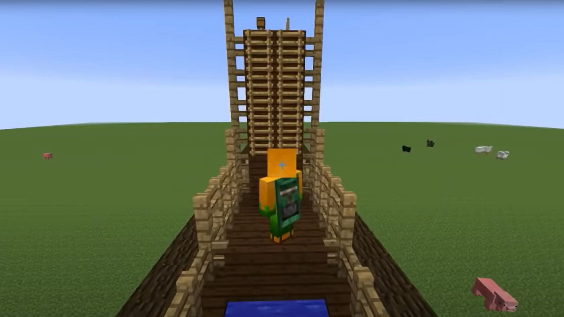 Minecraft parkour on ladders (Image via Mojang Studios)