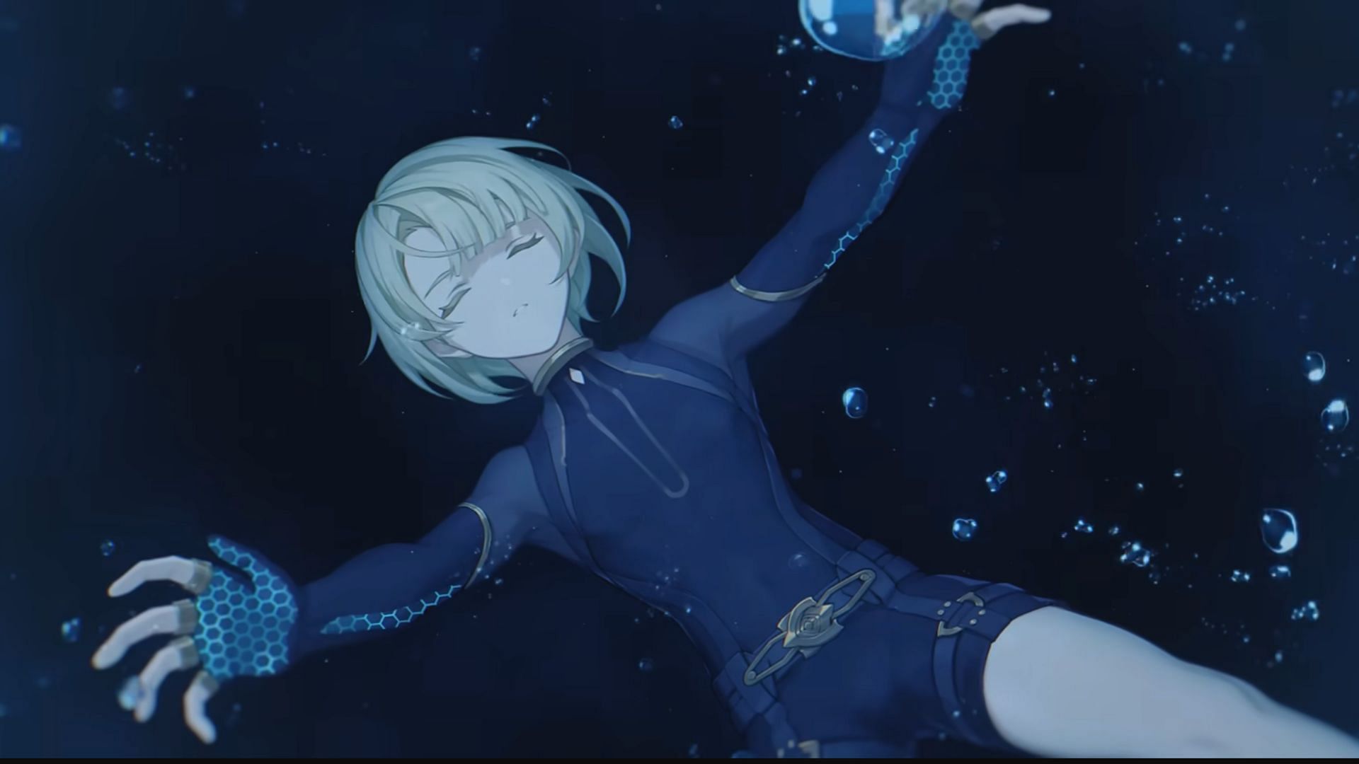 Freminet drowning in the official teaser (Image via HoYoverse)