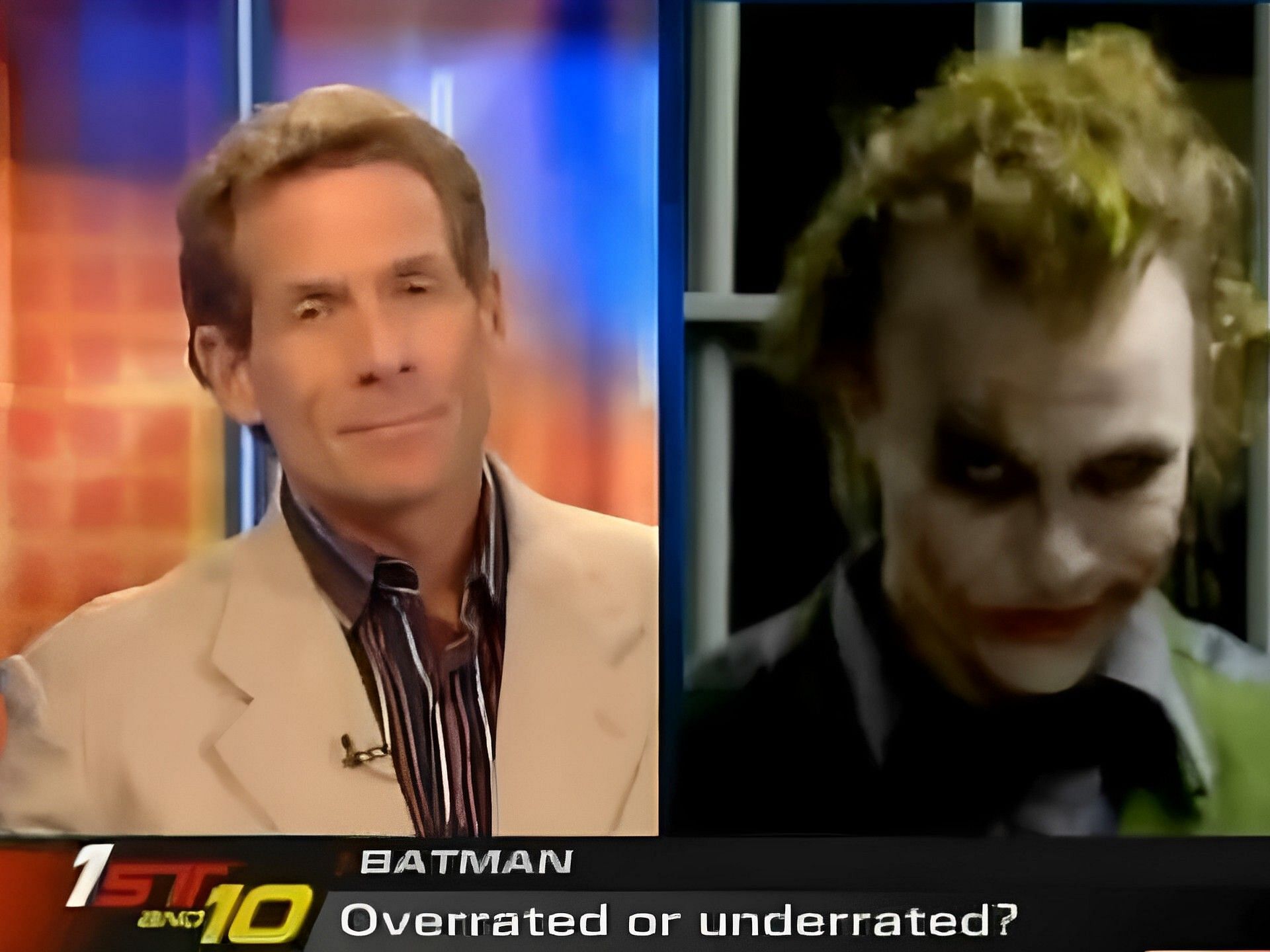 Former ESPN First Take host Skip Bayless and Heath Ledger