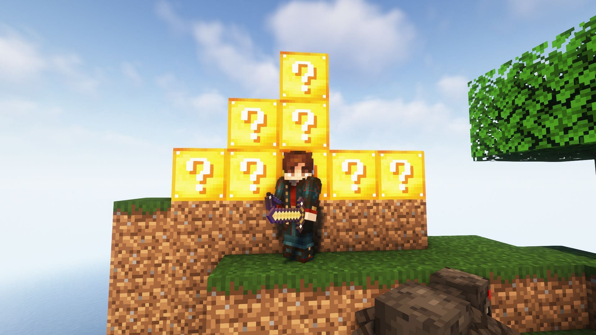 Lucky block mod Minecraft (Image via Mojang)