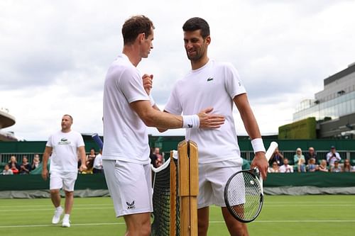 Andy Murray and Novak Djokovic practiced together at Wimbledon 2023