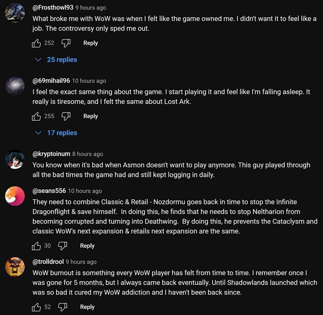 Fans share their thoughts on the streamer&#039;s take on World of Warcraft (Image via Asmongold Clips/YouTube)