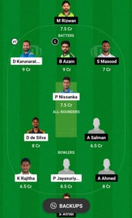 SL vs PAK Dream11 Prediction, 1st Test, Head-to-head Team