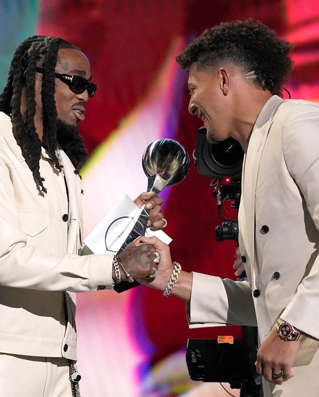 Mahomes and singer Quavo at the ESPY&#039;s Photo via Patrick Mahomes/Instagram.