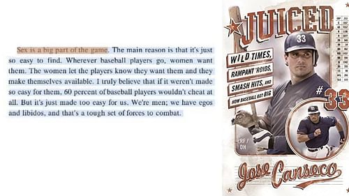 An excerpt from Jose Canseco's 2005 book, Juiced: Wild Times, Rampant 'Roids, Smash Hits & How Baseball Got Big.