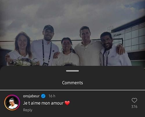 Ons Jabeur's comment